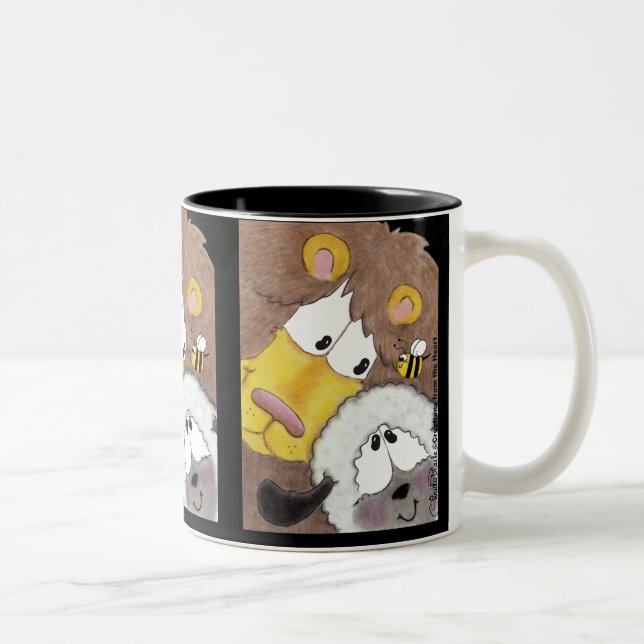 Tasse 2 Couleurs Lion et agneau proches (Droit)