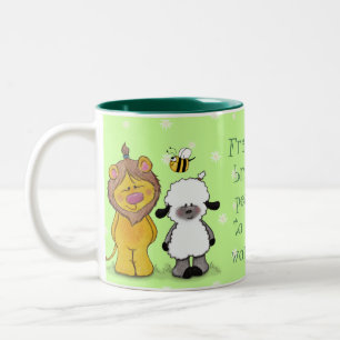 Tasse 2 Couleurs Lion et agneau Véritables amis