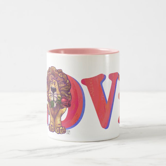 Tasse 2 Couleurs Lion Saint Valentin (Centre)