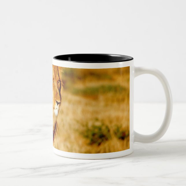 Tasse 2 Couleurs Lion solitaire (Droit)