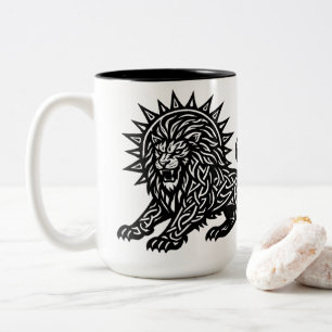Tasse 2 Couleurs Lion Zodiaque Soleil‑Crinière Lion BurnsInHell