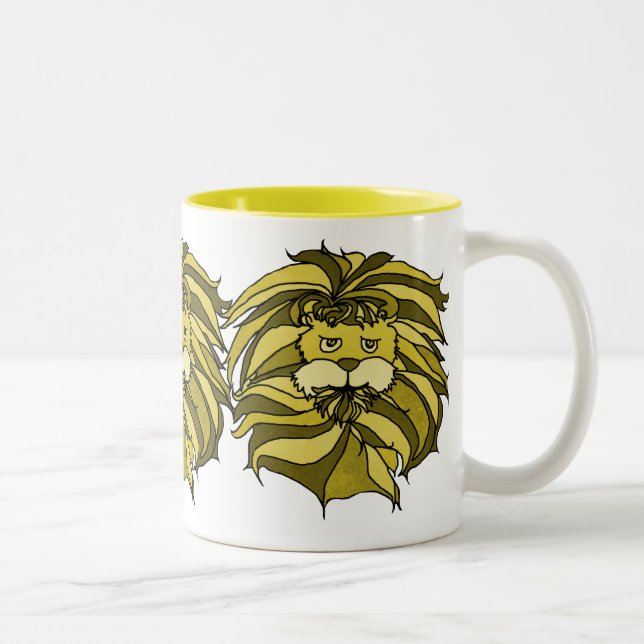 Tasse 2 Couleurs Lions en jaune (Droit)