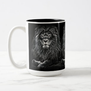 Tasse 2 Couleurs Lions gris majestueux