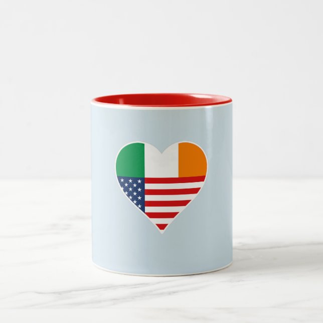 Tasse 2 Couleurs L'Irlande, irlandais - l'Amérique, les USA. Heart, (Centre)