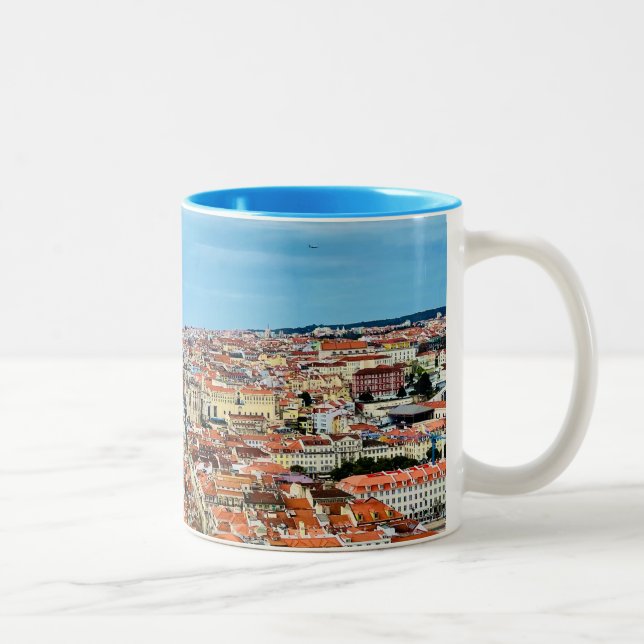 Tasse 2 Couleurs Lisbonne Voir Café Mug, Cadeau Voyageur (Droit)