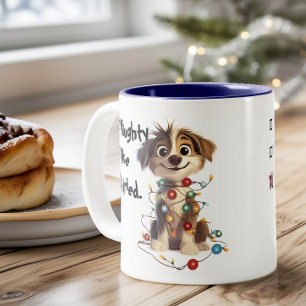 Tasse 2 Couleurs Liste de contrôle de Naughty Puppy Père Noël