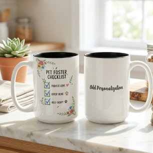 Tasse 2 Couleurs Liste de vérification pour l'accueil de chatons -
