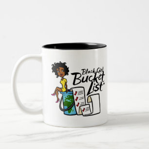 Tasse 2 Couleurs Liste des seaux de filles noires à deux tonalité