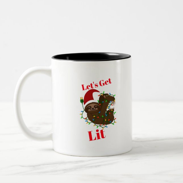 Tasse 2 Couleurs Lit Christmas Sloth (Gauche)