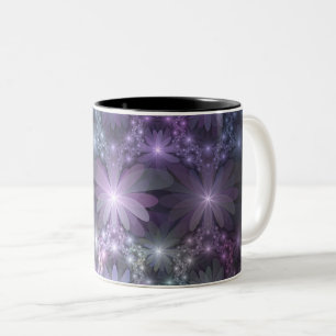Tasse 2 Couleurs Lit de fleurs tendance brillant art fractal abstra