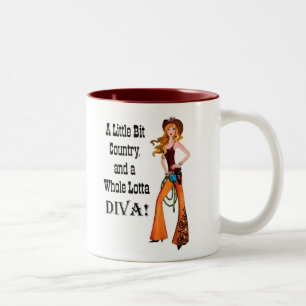 Tasse 2 Couleurs Little Bit Country et toute une Lotta DIVA!