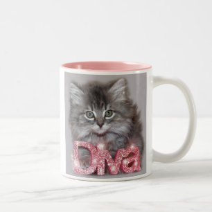 Tasse 2 Couleurs Little Diva Kitty - "Tiens ta queue haute..."