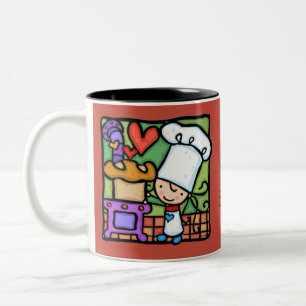 Tasse 2 Couleurs LittleGirlie aime faire cuire boulangerie artisana