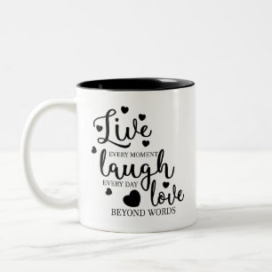 Tasse 2 Couleurs Live Laugh Love
