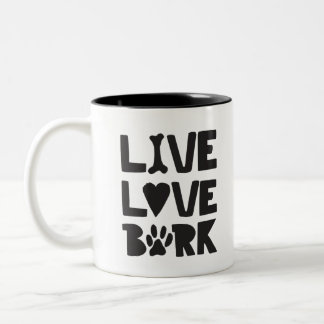 Tasse 2 Couleurs Live Love Bark Happy Bark Dogs Bark Citations K9 Q