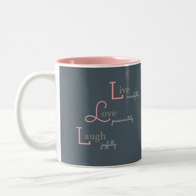 Tasse 2 Couleurs Live Love Laugh (Gauche)