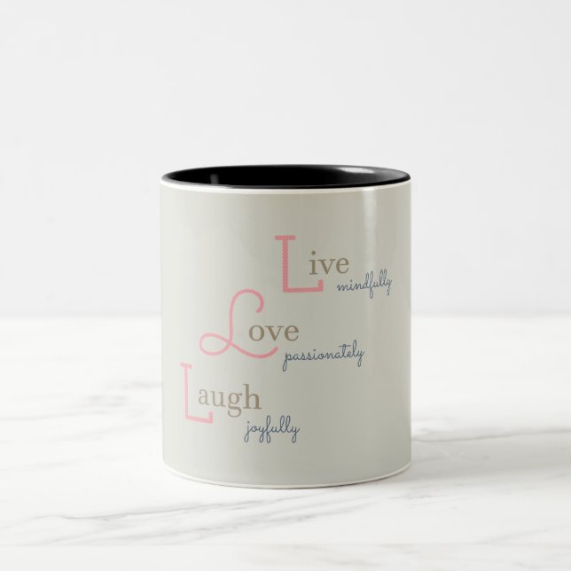 Tasse 2 Couleurs Live Love Laugh (Centre)