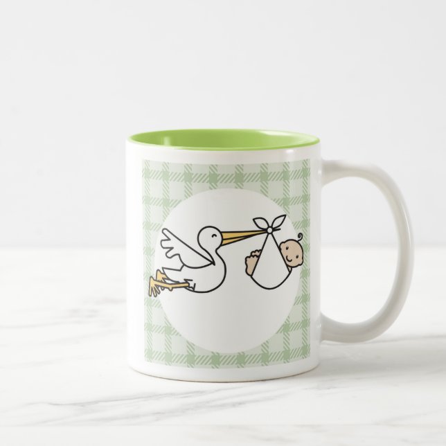 Tasse 2 Couleurs Livraison de bébé Stork (Droit)