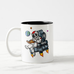 Tasse 2 Couleurs Livre d'astronaute spatial Lecture cosmique Nerd