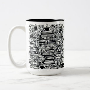 Tasse 2 Couleurs Livres Et Café Couleur Me Doodle