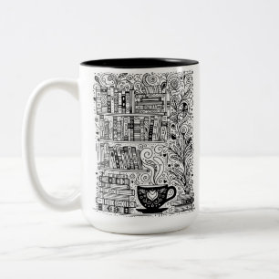 Tasse 2 Couleurs Livres Et Café Couleur Me Doodle 2
