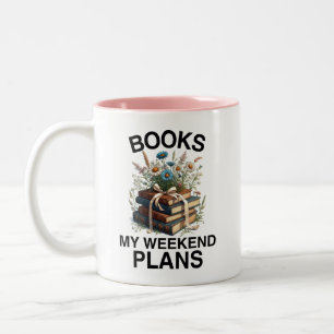 Tasse 2 Couleurs Livres My Weekend Plans Anglais Enseignant Funny