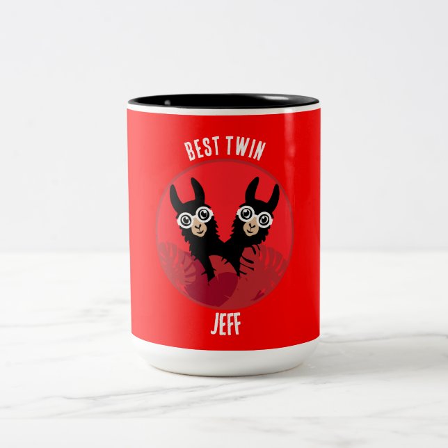 Tasse 2 Couleurs Llama Alpaca Twin Boys (Centre)