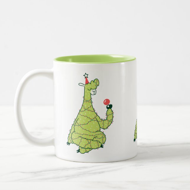 Tasse 2 Couleurs Llama Arbre de Noël (Gauche)
