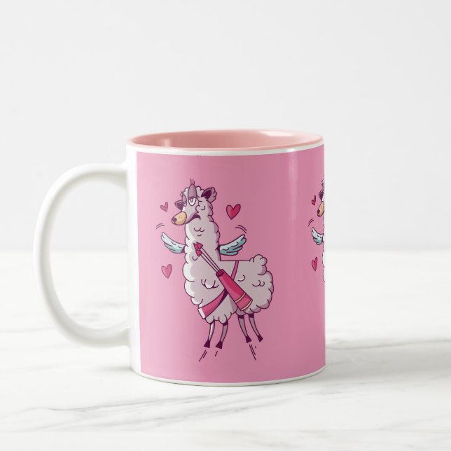 Tasse 2 Couleurs Llama croustillante pour la Saint Valentin (Gauche)