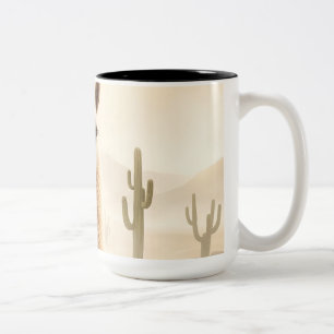Tasse 2 Couleurs Llama de sable doux avec courant de cactus