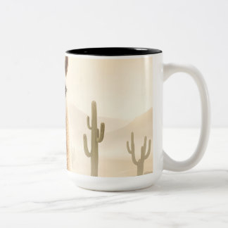 Tasse 2 Couleurs Llama de sable doux avec courant de cactus