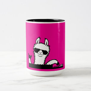 Tasse 2 Couleurs Llama DJ Cool Musique de fête Animaux Lunettes de