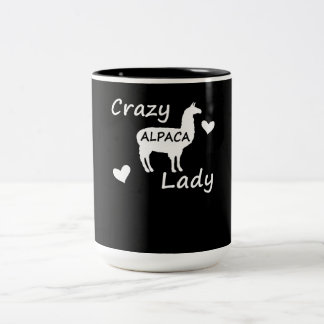 Tasse 2 Couleurs Llama Gift | Dame folle d'Alpaca