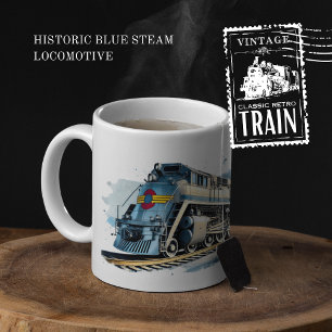 Tasse 2 Couleurs Locomotive à vapeur bleue historique