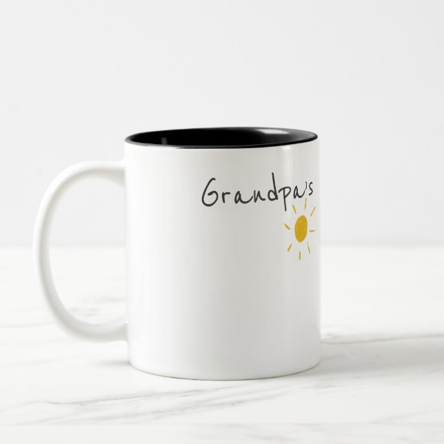 Tasse 2 Couleurs L'oeuvre de votre enfant pour grand-père (Gauche)
