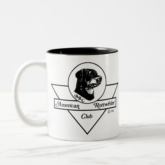Tasse 2 Couleurs Logo américain de club de rottweiler (Gauche)