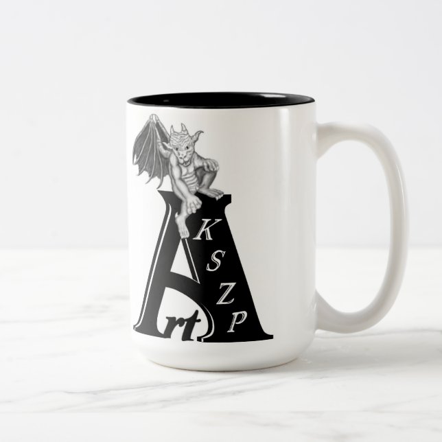Tasse 2 Couleurs Logo Art KSZP mit Golem Gargoyle (Droit)