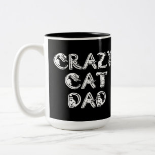Tasse 2 Couleurs Logo blanc Crazy Cat Dad