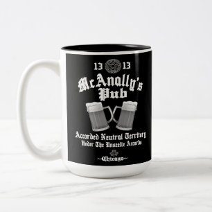 Tasse 2 Couleurs Logo blanc du pub McAnally
