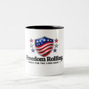 Tasse 2 Couleurs Logo Bouclier Patriotique Roulant Liberté Améric