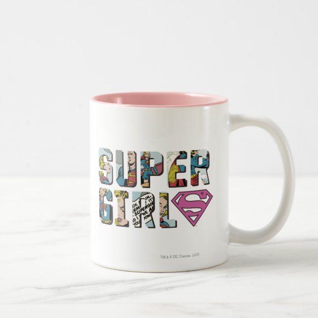 Tasse 2 Couleurs Logo de bande dessinée Supergirl (Droit)