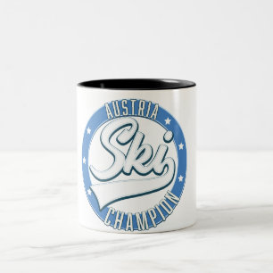 Tasse 2 Couleurs logo de champion de ski autrichien