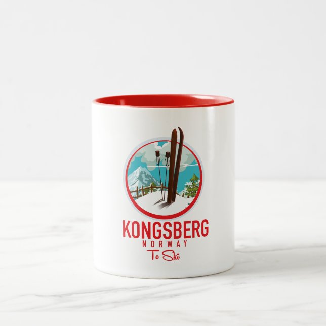Tasse 2 Couleurs Logo de Kongsberg Norway Ski (Centre)