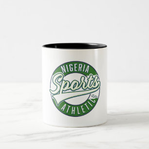 Tasse 2 Couleurs logo de l'athlétisme sportif Nigeria bouton