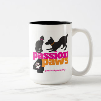 Tasse 2 Couleurs Logo de pattes de la passion 4 avec le chien et le