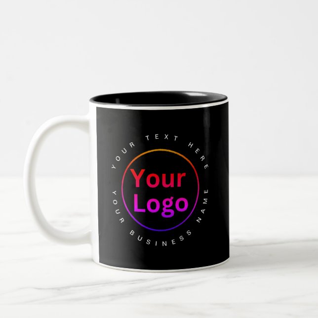 Tasse 2 Couleurs Logo d'entreprise moderne noir (Gauche)
