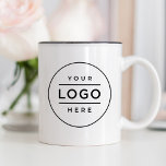 Tasse 2 Couleurs Logo d'entreprise personnalisé<br><div class="desc">La tasse à café biface personnalisée est dotée d'un logo professionnel qui peut être personnalisé. Ajoutez simplement le logo de votre entreprise à l'espace image de l'espace réservé noir et blanc.</div>