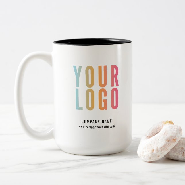 Tasse 2 Couleurs Logo d'entreprise promotionnel (Avec donut)