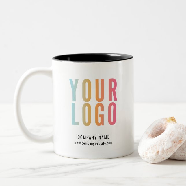 Tasse 2 Couleurs Logo d'entreprise promotionnel (Avec donut)