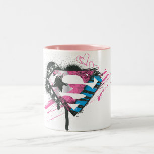 Tasse 2 Couleurs Logo des Coeurs Supergirl